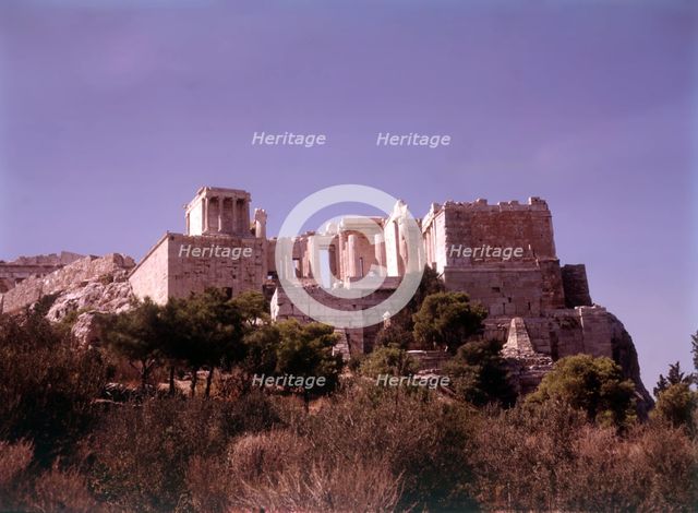 The Propylaea, ancient gateway to the Acropolis, Athens, Greece, c1955. Creator: Arthur Charles Kirby Ware.