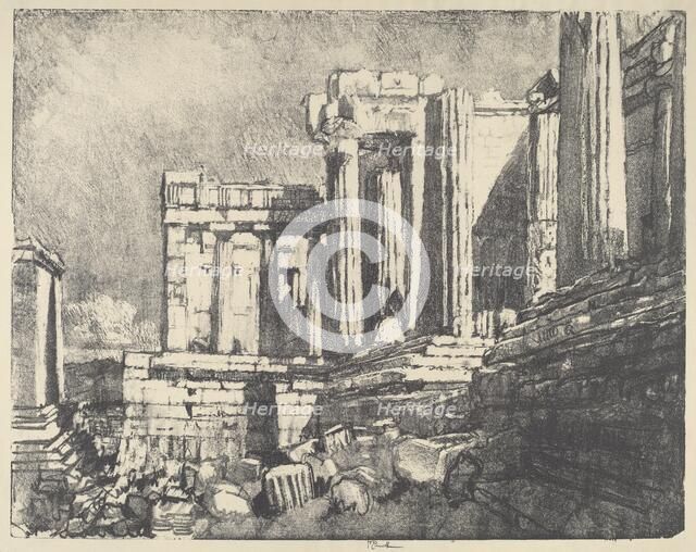 The Propylaea, Athens, 1913. Creator: Joseph Pennell.
