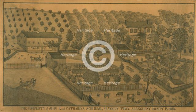 The Property of John P. and Catharina Schuring, Franklin Town, Allegheny County..., 1883. Creator: Ferdinand Arnold Brader.