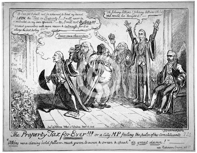 'The property tax for ever!!!', 1816.                                                      Artist: George Cruikshank