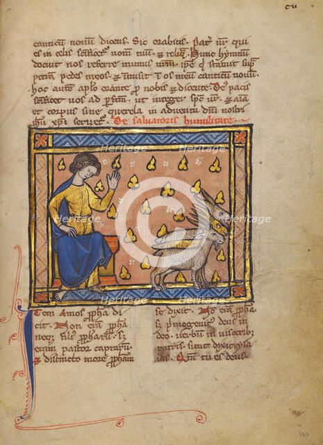 The Prophet Amos; Bestiary, about 1270. Creator: Unknown.