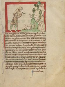 The Prophet Amos; Northumberland Bestiary, about 1250-1260. Creator: Unknown