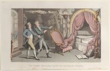 The Prophet discovering himself and exposing the deception, from "Journal of Sentimental T..., 1821. Creator: Thomas Rowlandson