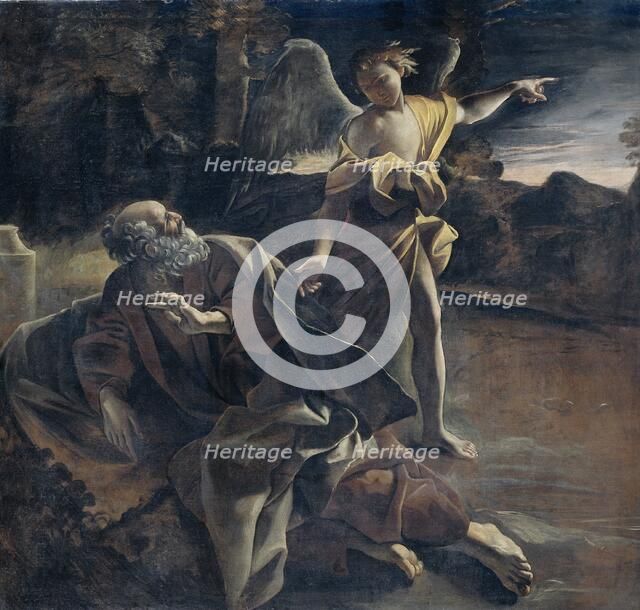 The Prophet Elijah Awakened in the Desert by an Angel, 1624-1625. Creator: Giovanni Lanfranco.