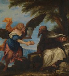 The Prophet Elijah and the Angel, 1668. Creator: Juan Antonio de Frias y Escalante