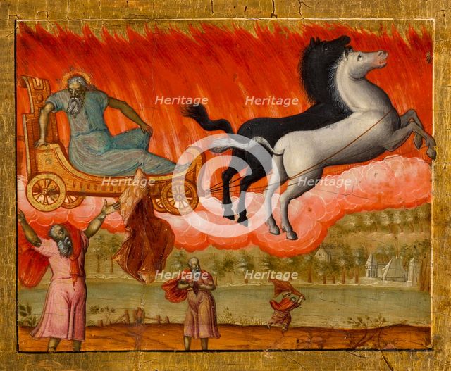 The prophet Elijah and scenes from his life, c.1700. Creator: Bulgarian School.
