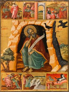 The prophet Elijah and scenes from his life, c.1700. Creator: Bulgarian School