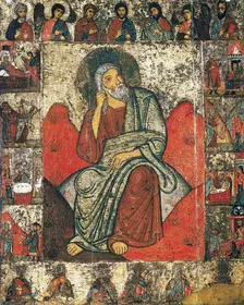 The Prophet Elijah in the Wilderness with Scenes from His Life and Deesis, 13th- first third of 14th Creator: Russian icon