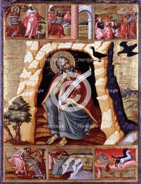 The Prophet Elijah in the Wilderness with Scenes from His Life. Artist: Anonymous 