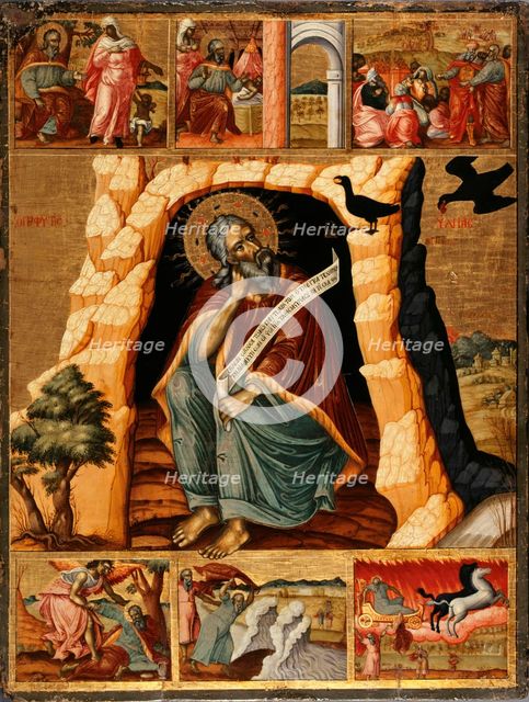The Prophet Elijah in the Wilderness with Scenes from His Life, um 1700. Creator: Anonymous.