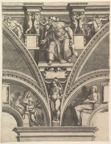 The Prophet Ezekiel; from the series of Prophets and Sibyls in the Sistine Chapel , 1570-75. Creator: Giorgio Ghisi