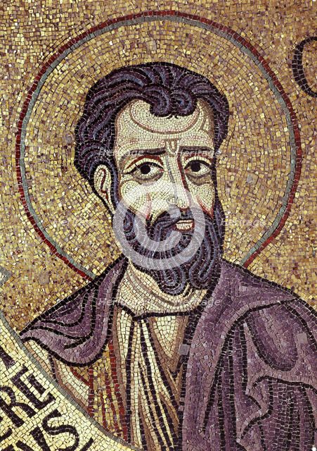 The Prophet Hosea (Detail of Interior Mosaics in the St. Mark's Basilica), 12th century. Artist: Byzantine Master  