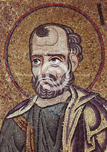 The Prophet Jonah (Detail of Interior Mosaics in the St. Mark's Basilica), 12th century. Artist: Byzantine Master  