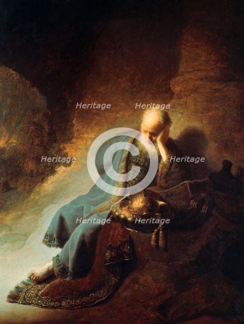 'The Prophet Jeremiah Mourning over the Destruction of Jerusalem', 1630. Artist: Rembrandt Harmensz van Rijn    