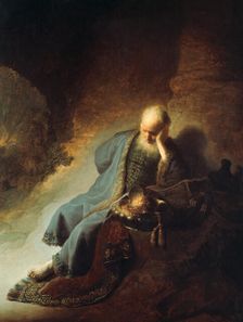 The Prophet Jeremiah Mourning over the Destruction of Jerusalem 1630. Artist: Rembrandt Harmensz van Rijn