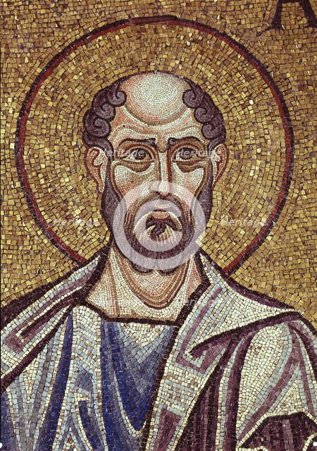 The Prophet Obadiah (Detail of Interior Mosaics in the St. Mark's Basilica), 12th century. Artist: Byzantine Master  