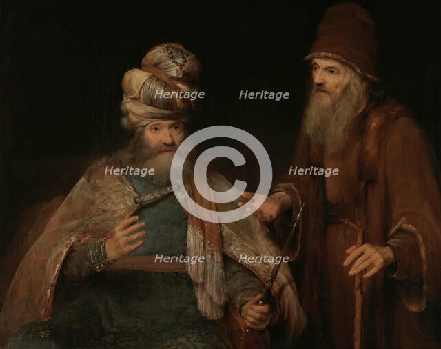 The prophet Nathan admonishes King David. Creator: Gelder, Aert de (1645-1727).