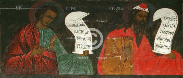 The Prophets Micah and Zechariah, 16th century. Artist: Russian icon  