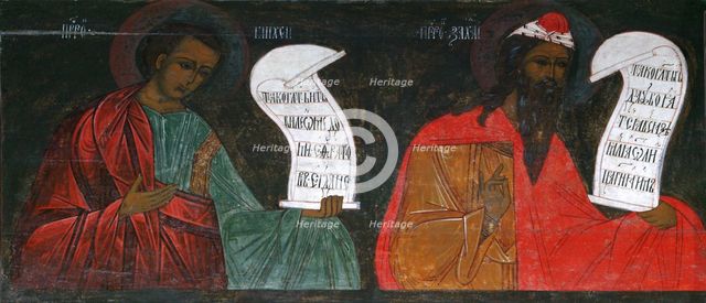 The Prophets Micah and Zechariah, 16th century.  Creator: Russian icon.