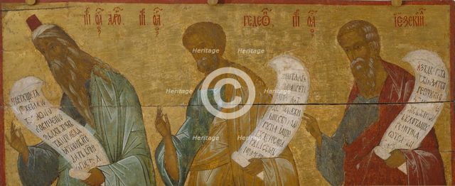 The Prophets Aaron, Gideon and Ezekiel, c. 1502-1503. Artist: Russian icon  