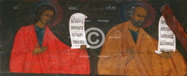 The Prophets Habakkuk and Jonah, 16th century.  Creator: Russian icon.