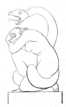 The proposed decorations of the new Houses of Parliament; Paradise Lost - Flaxman, 1844. Creator: Unknown