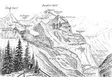 The proposed railway up the Jungfrau, Switzerland, 1890. Creator: Unknown