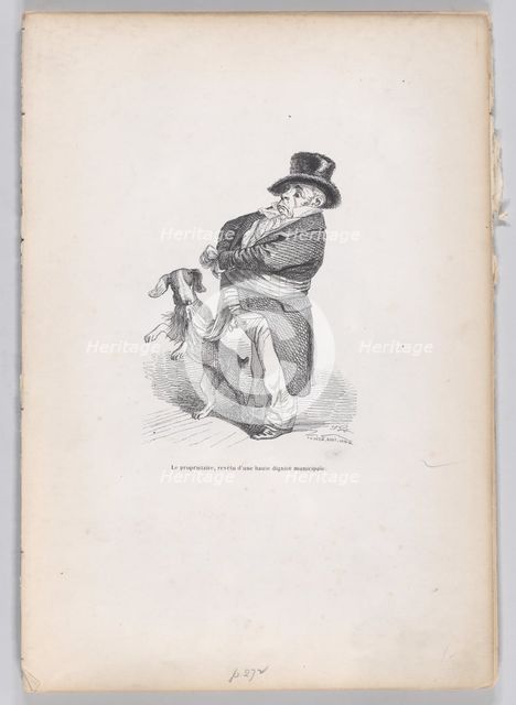 The Proprietor from Scenes from the Private and Public Life of Animals, ca. 1837-47. Creator: Andrew Best Leloir.