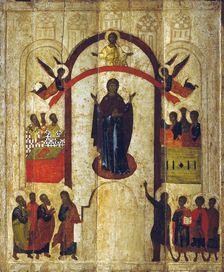 The Protection of the Mother of God (Pokrov), c1399. Creator: Russian icon