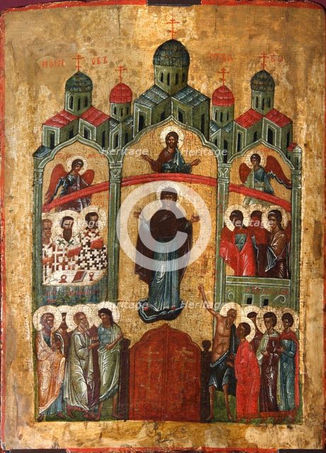 The Protection of the Mother of God (Pokrov), early 15th century. Creator: Russian icon.