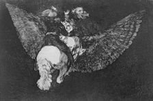 The Proverbs or The Follies, series of etchings by Francisco de Goya, plate 5: Disparate volante…