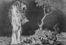 The Proverbs or The Follies, series of etchings by Francisco de Goya, plate 2: Disparate de mied…