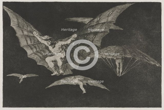 The Proverbs: A Way of Flying, 1864. Creator: Francisco de Goya (Spanish, 1746-1828).