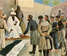 The Prussian flag before the Sultan of Morocco, 1780, (1936). Creator: Unknown