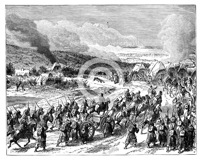 The Prussians storming the redoubts of Duppel, 18 April 1864, (late 19th century). Artist: Unknown