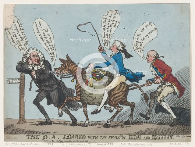 The Q.A. Loaded With The Spoils of India and Britain, 1788., 1788. Creator: Thomas Rowlandson.