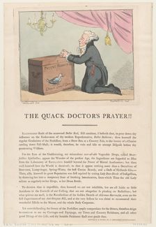 The Quack Doctor's Prayer!!, July 30, 1801., July 30, 1801. Creator: Thomas Rowlandson