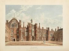 The Quadrangle, Hampton Court Palace, 1819. Creator: Westall, William (1781-1850)