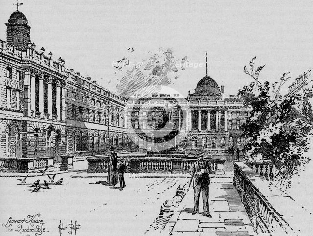 'The Quadrangle, Somerset House', c1890. Artist: Herbert Railton.