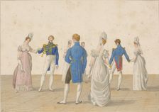 The Quadrille: A droite sur les côtés, 1820s