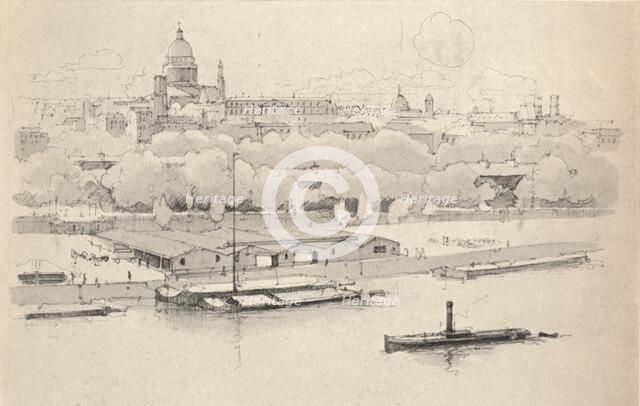 'The Quai St Bernard', 1915. Artist: Eugene Bejot.