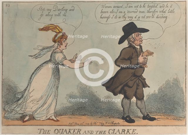 The Quaker and the Clarke, May 24, 1809., May 24, 1809. Creator: Thomas Rowlandson.