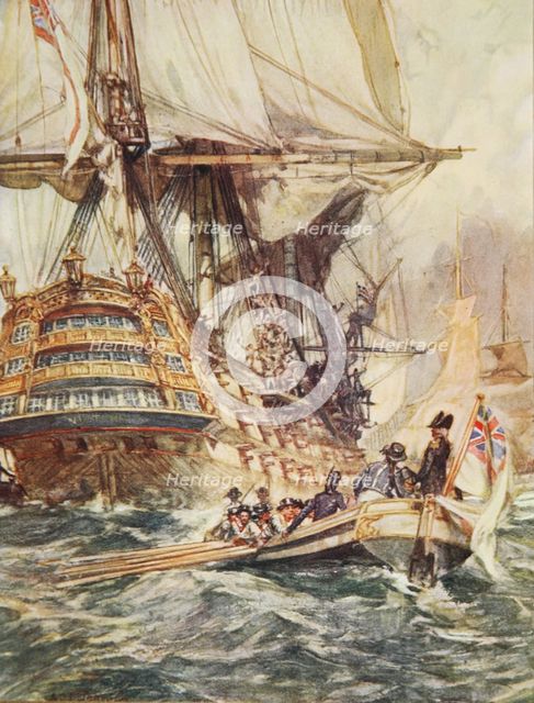 The Quarter-Gunner's Yarn, illustration from 'Drake's Drum and Other Songs of the Sea', 1905. 