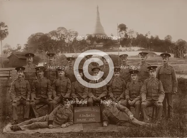 The Quartermaster's Staff of the 1st Royal Munster Fusiliers, Rangoon, Burma, 1913. Artist: Unknown