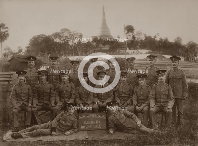 The Quartermaster's Staff of the 1st Royal Munster Fusiliers, Rangoon, Burma, 1913. Artist: Unknown