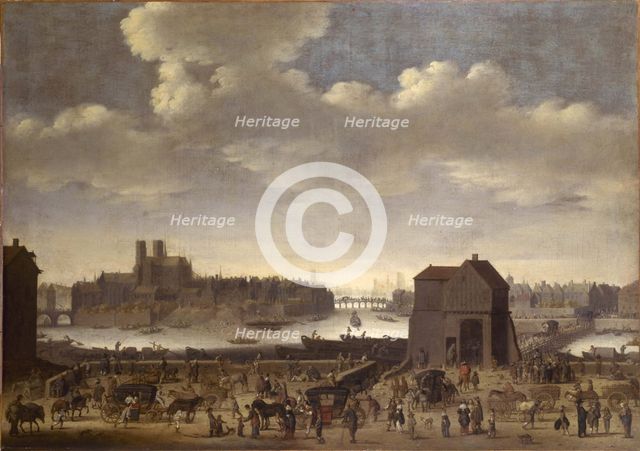 The quay and the Pont de la Tournelle, around 1646. Creator: Theodor Matham.