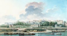The Quay and Village of Passy, ??seen from the left bank, 1757. Creator: Nicolas Raguenet