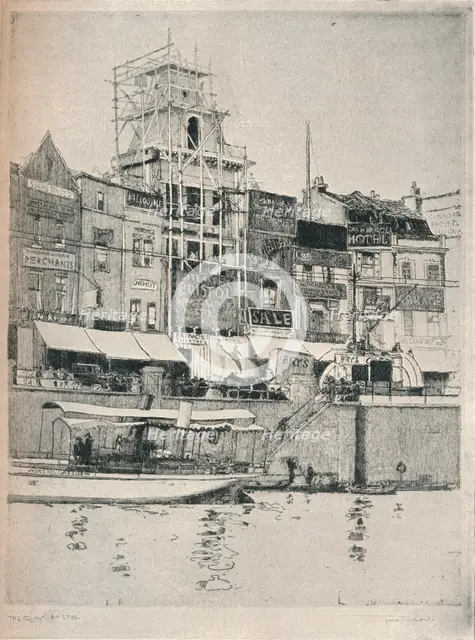 'The Quay, Bristol', c1918. Artist: Frederick Charles Richards.