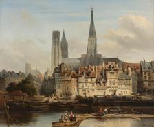 The Quay de Paris in Rouen, 1839. Creator: Johannes Bosboom