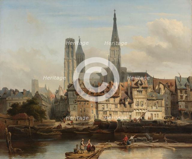 The Quay de Paris in Rouen, 1839. Creator: Johannes Bosboom.